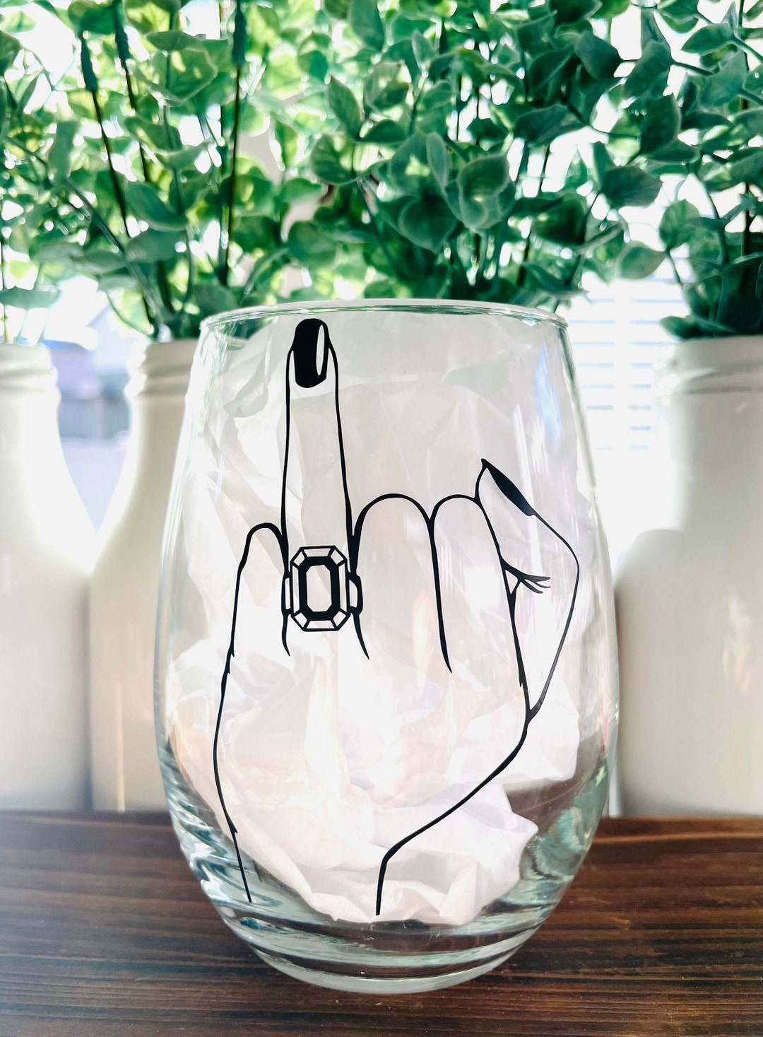 Bride Wine Glass Engaged Wine Glass Ring Finger Wine Glass Future Mrs