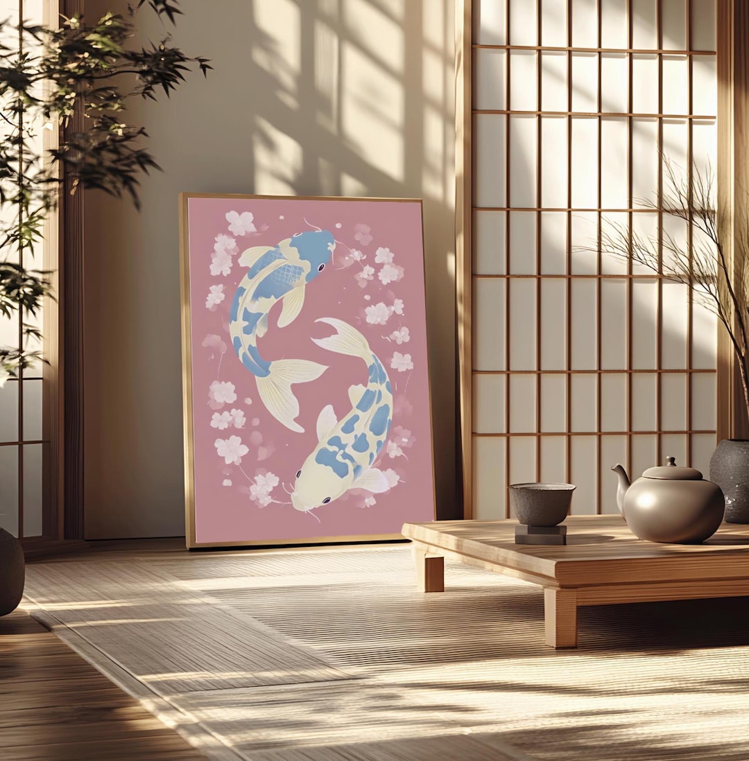 Japandi Koi Fish Print – Minimalist Zen Wall Art (digital Art) - Etsy ...