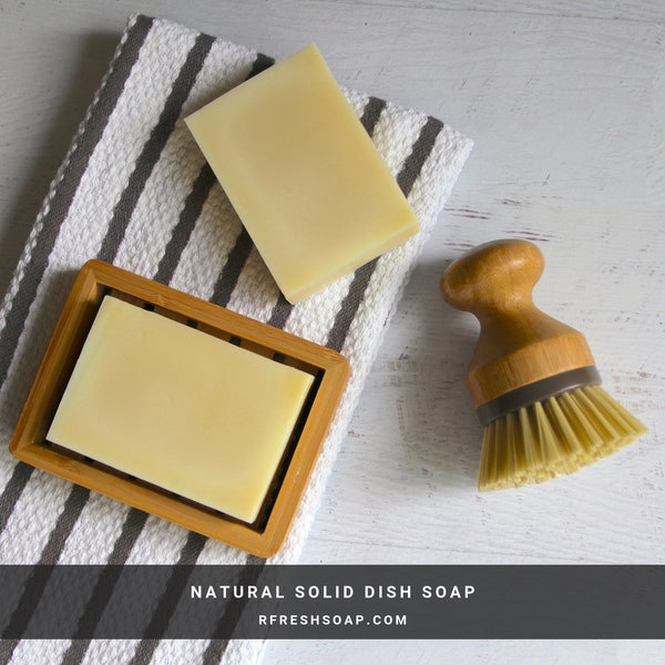 Solid Dishwashing Soap | Natural Solid Dish Soap by RFRESH | Zero Waste · Eco-friendly · Plastic Free · Non Toxic · Kitchen Cleaner