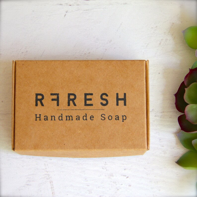 Natural Peppermint Spearmint Soap with French Green Clay Handmade Soap by RFRESH Vegan Eco-friendly Zero Waste image 3