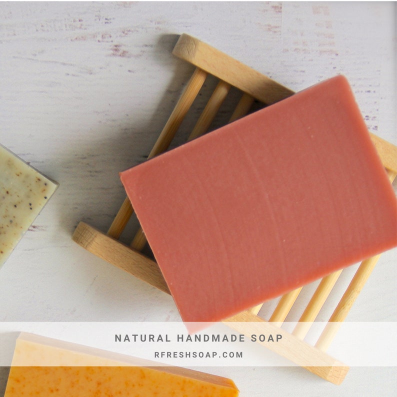 Natural Rose Clay Oatmeal Soap Handmade Soap by RFRESH Vegan Eco-friendly Zero Waste Biodegradable Cold Process Unscented image 6