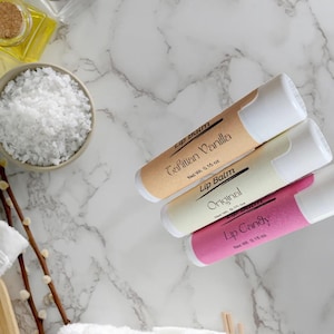 Lip Balm Moisturizing for Chapped Lips Original Unflavored, Vanilla, Candy