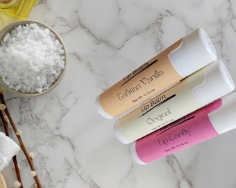 Lip Balm Moisturizing for Chapped Lips Original Unflavored, Vanilla, Candy