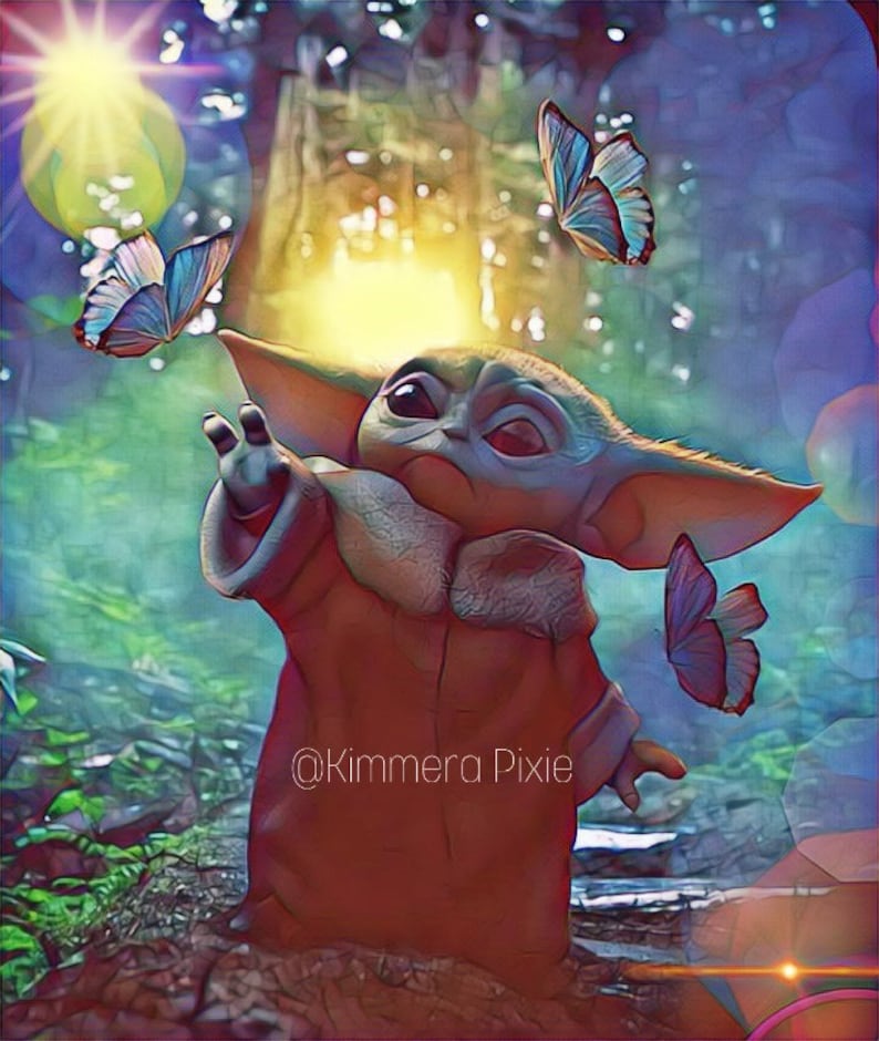 Baby Yoda poster Mandalorian Star Wars Canvas wall art Etsy