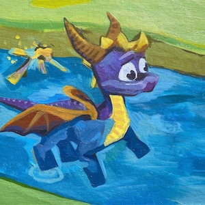 SPYRO THE DRAGON Retro PS1 fine art 5x7” print