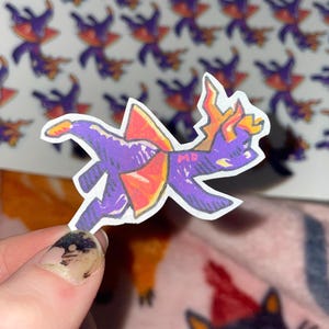 Adesivo classico Flying Spyro the Dragon PS1 Decalcomania per laptop da 1,5"