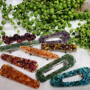 Gemstone Barrette Resin Hair Clip