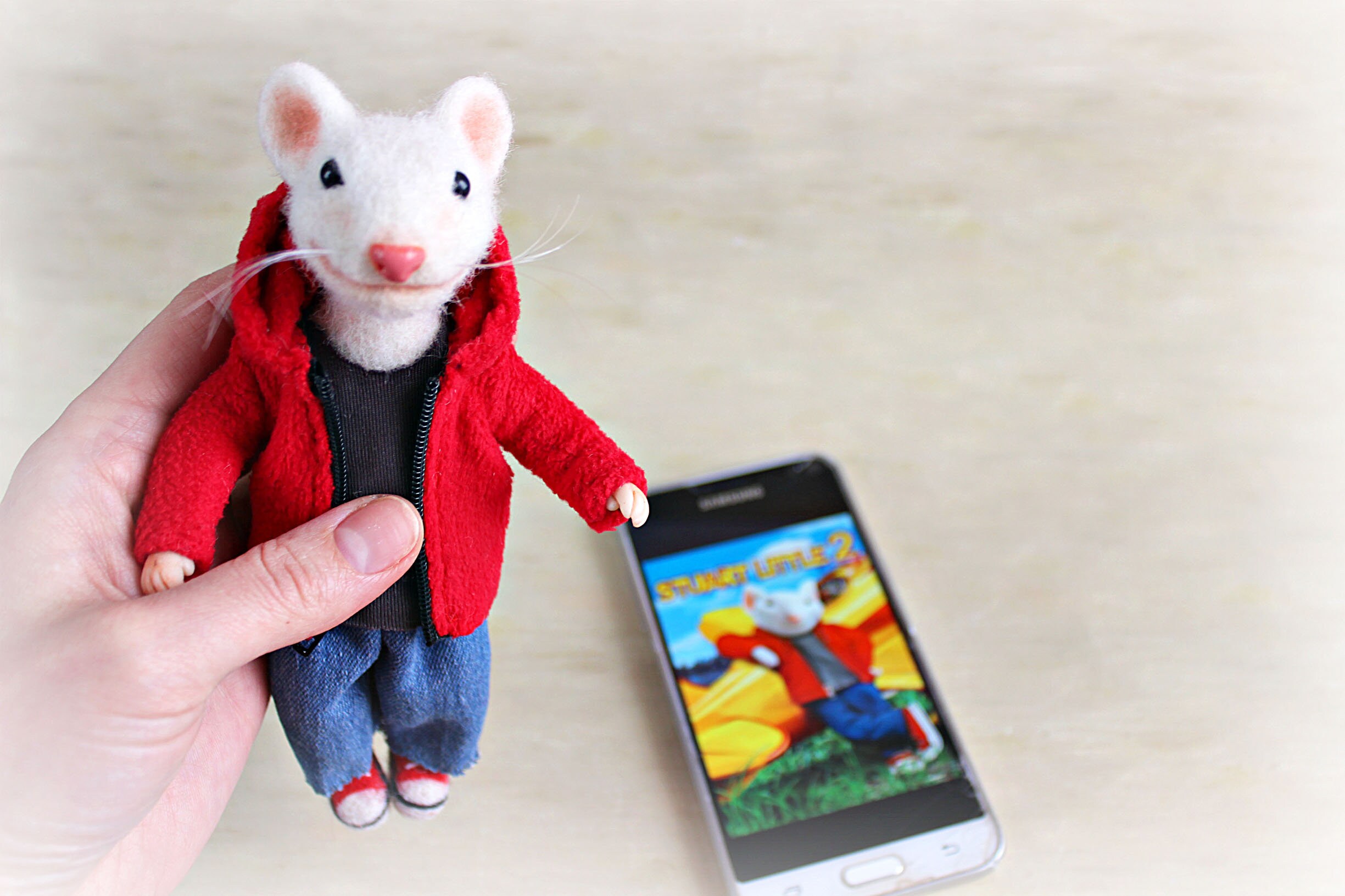 Stuart Little Toy Mouse Stuart gift Little Stuart sculpture | Etsy