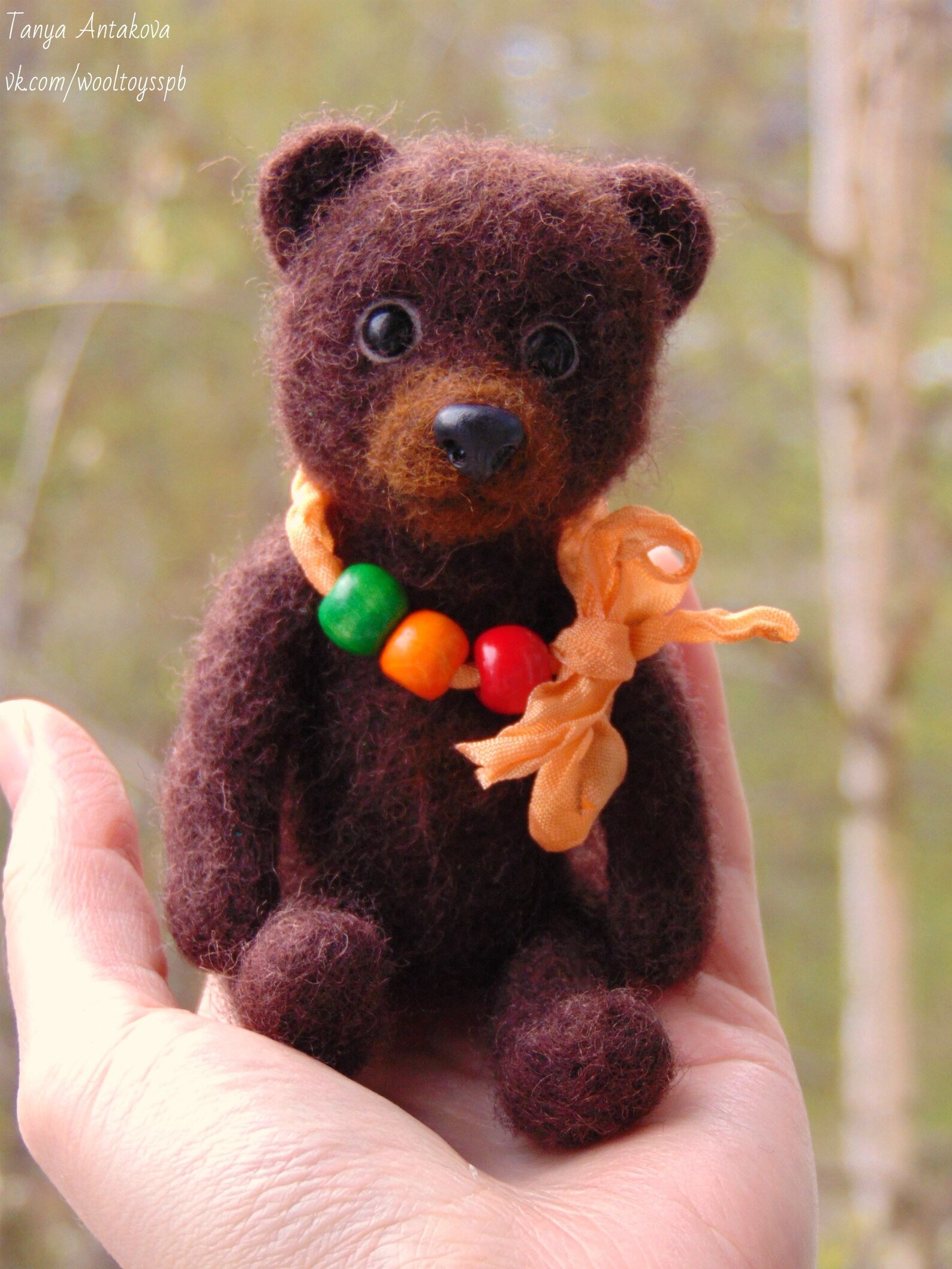 Needle Felted BearFelted BearCute Bear CubFluffy BearFelt Etsy