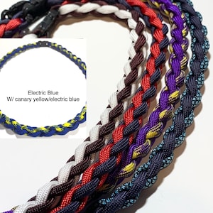 Paracord 550 14&quot; to 46&quot; necklace in variety of colors and can be personalize with a charm or initial. Optional matching bracelet.