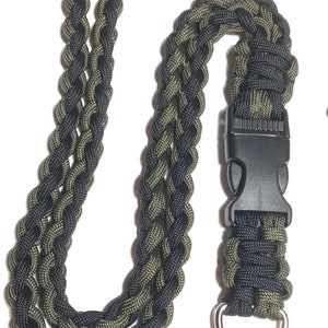 Paracord 550 badge lanyard in variety of colors.  Optional necklace circumference VERY SHORT 14" to LONG 44".