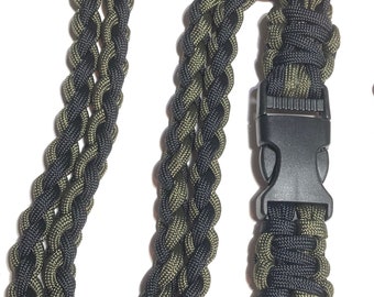 Paracord 550 badge lanyard in variety of colors.  Optional necklace circumference VERY SHORT 14" to LONG 44".