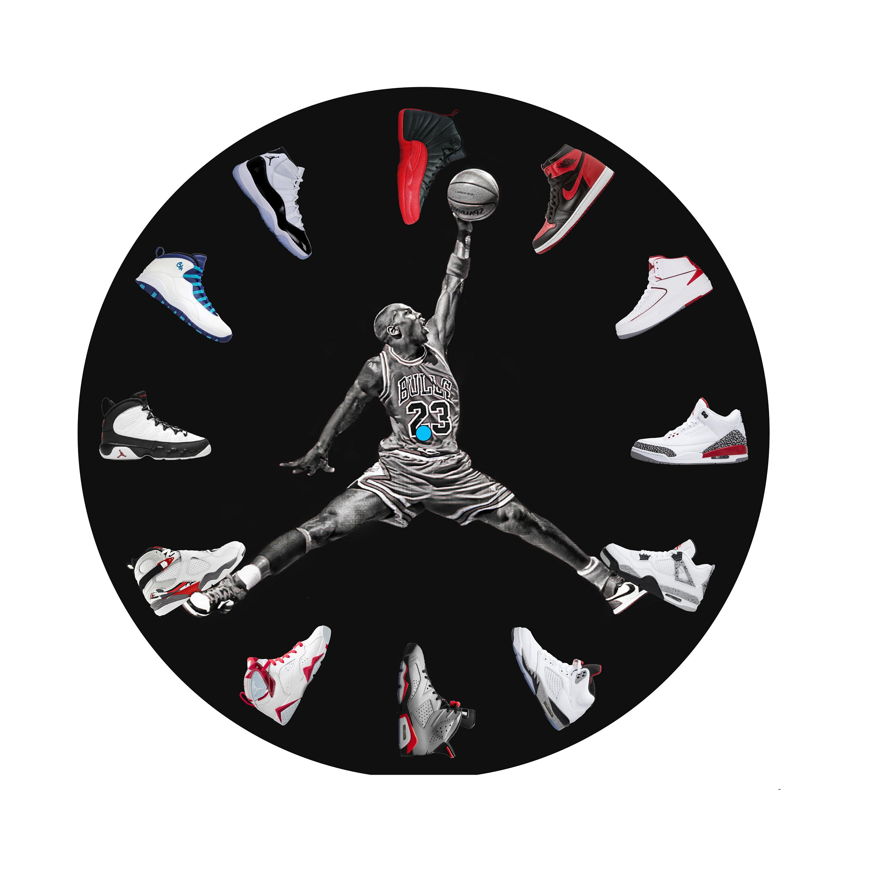 Michael Jordan Wall Clock NBA23 Fan Home Decor Air Jordan Etsy UK