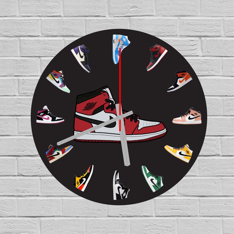 Sneaker Air Jordan 1 Wall Clock Michael Jordan Wall Clock Etsy
