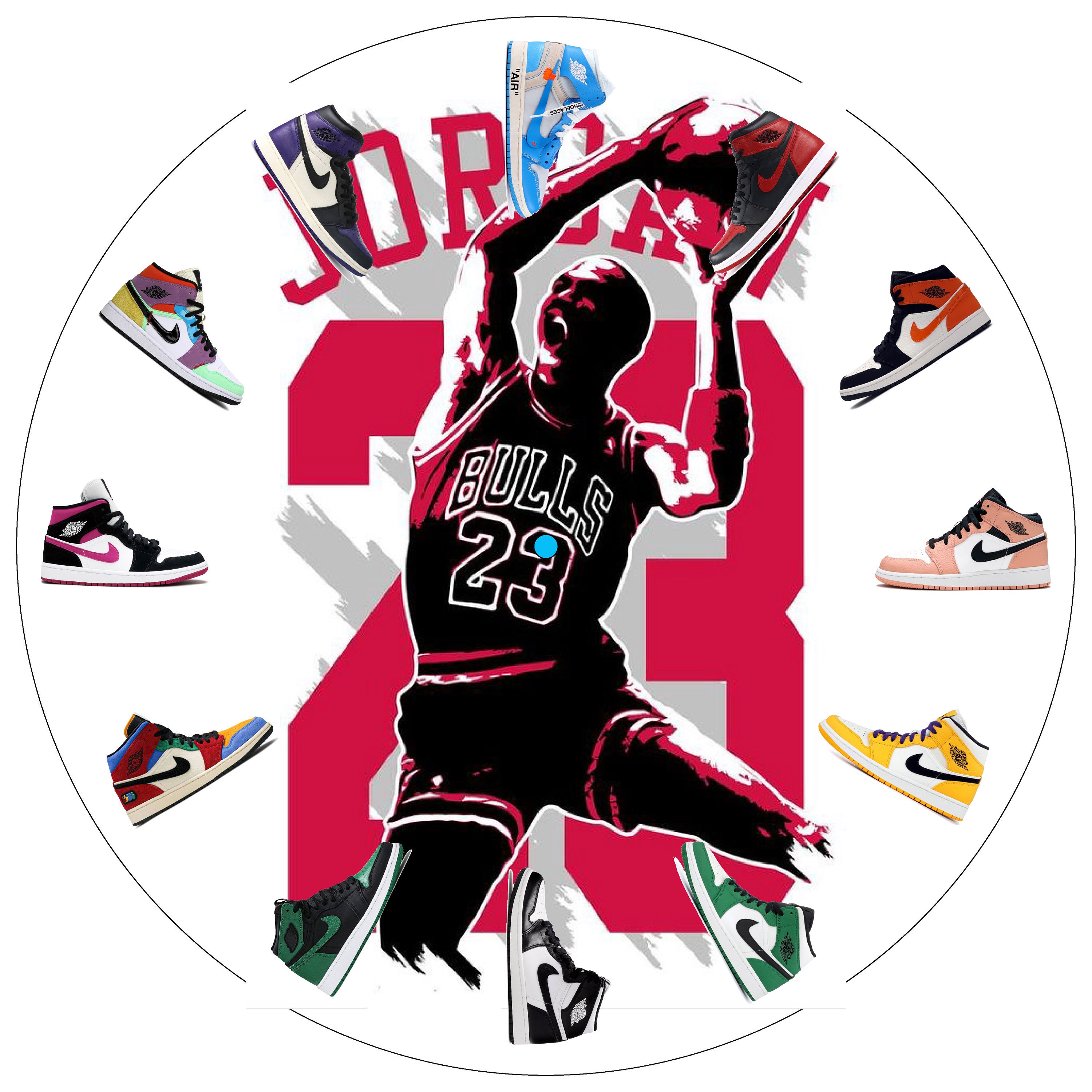 NBA23 Wall Clock Michael Jordan Fan Home Decor Air Jordan Etsy