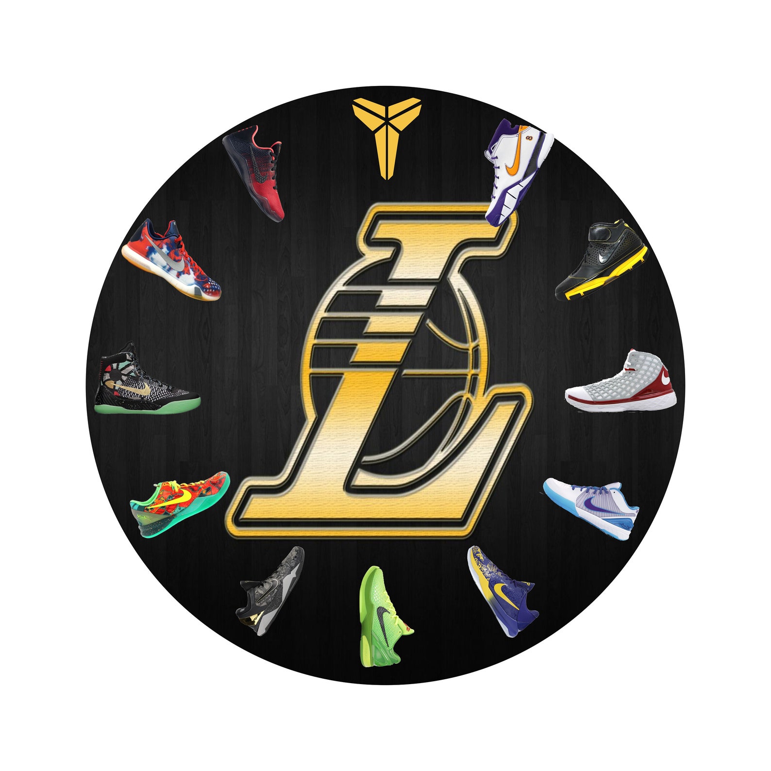 Kobe Sneakers Wall Clock Kobe Bryant Fan Home Decor NBA Room Etsy