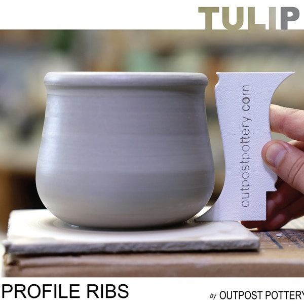 OUTPOST POTTERY Tulip Pottery Profile Rib - Great & Handy Tool for Consistent Shape in Making Mugs - Now Improved design and different sizes