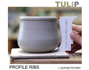 OUTPOST POTTERY Tulip Pottery Profile Rib - Great & Handy Tool for Consistent Shape in Making Mugs - Now Improved design and different sizes