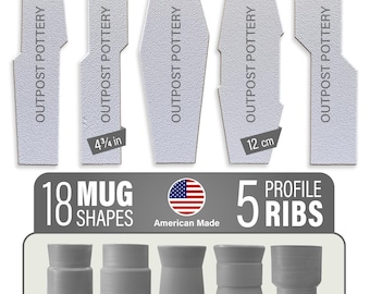 Angular Profile Ribs Bundle - Pottery Ribs Set from Outpost Pottery