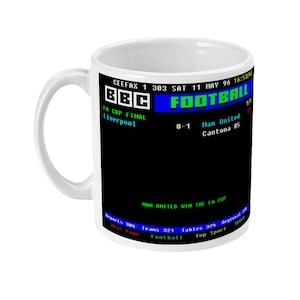Liverpool 0-1 Man United 1996 FA Cup Final Results CEEFAX Football Mug