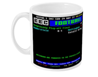 Huddersfield 0-1 Nottingham Meisterschaft Play-off 2022 Endspiel Ergebnisse Ceefax Fußball Teletext Tasse