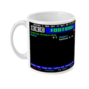 Celtic 0-2 Rangers 17th October 2020 Scottish Premiership CEEFAX Result Mug