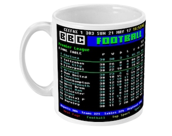 Gift Personalised Cricket Fan Retro Ceefax Mug England World Cup 