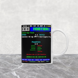 Aberdeen 1-1 Celtic Scottish Cup Final 2025 Match Results Ceefax Football Teletext Mug