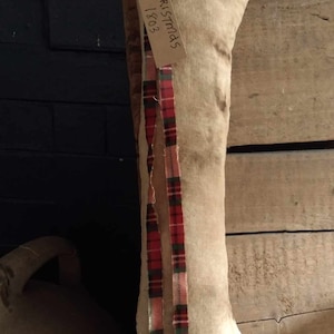 Primitive Farmhouse Fireplace Stocking, Rustic Stocking, Winter, Cottage decor