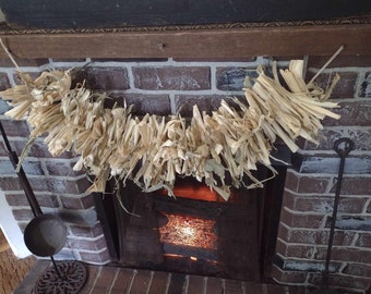 Dried Corn Husk Garland Fall Primitive Early American