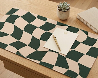 Bureaumat golvend schaakbord - Groovy grote muismat - Cosy Desk-accessoire