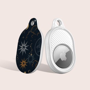 Stars Celestial Vintage Retro Mystical Case for AirTag, Fits Apple AirTag, Keychain Pendant Case, Keyring Holder for AirTag, Holder Case