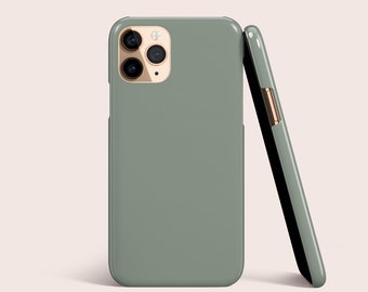 Block Solid Colour Sage Green Phone Case For iPhone 16 15 14 13 12 • All Models • For S25 S24 S23 S22 S21 S20 A71 A51 • For Google Pixel 9