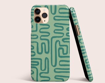Abstract Green Waves Swirl Lines Phone Case For iPhone 15 14 13 12 • All Models • For S24 S23 S22 S21 S10 S20 S8 A71 • For Google Pixel 8 7