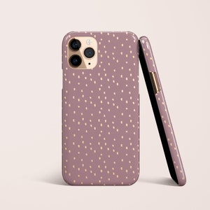 Purple Beige Dots Animal Print Phone Case for iPhone 16 15 14 13 12  | For S25 S24 S23 S22 S21 S20 A71, For Google Pixel, Polkadots, Spots
