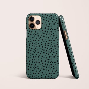 Polka Dots Green Animal Print Phone Case For iPhone 15 14 13 12 11 & More, For S24 S23 S22 S20 S10 | More Models | For Google Pixel