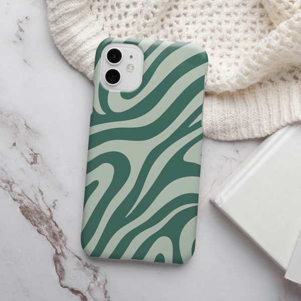 Grün Zebra Animal Print Phone Case für iPhone 15 14 13 12 11 • Alle Modelle • Für S24 S23 S22 S21 S10 S9 A71 • Für Google Pixel 8 7 • Streifen