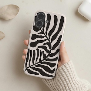 Leaf Retro Matisse Botanical Black Phone Case, Eco-Friendly, Compostable, Bio Case For iPhone 17 16 - For S25 S24 & More