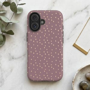 Purple Beige Dots Animal Print Phone Case for iPhone 17, S26 & Pixel