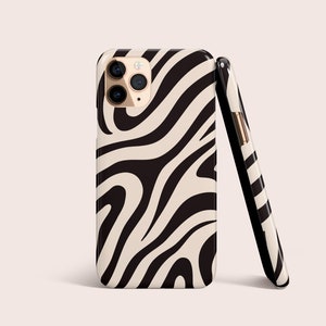 Black Zebra Animal Print Phone Case For iPhone 15 14 13 12 11 • All Models • For S24 S23 S22 S21 S10 S20 S9 • For Google Pixel • Stripes