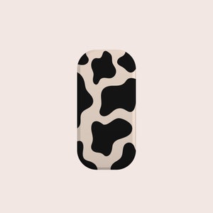 Cow Animal Print Black Beige Phone Grip,Clickit Phone Holder Stand, Phone Click-On Grip, Phone Stand, Smartphone Holder and Stand, Kickstand