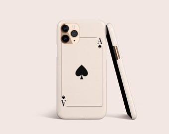Ace of Spades Cream Playing Card Case for iPhone 17 16, S26 S25