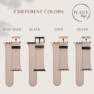 Hearts Hand Drawn Love Aesthetic Watch Band, For Apple Watch, 41mm 40mm 38mm 42mm 44mm, Vegan Leather Smartwatch Band, Watch Band Rose Gold image 5
