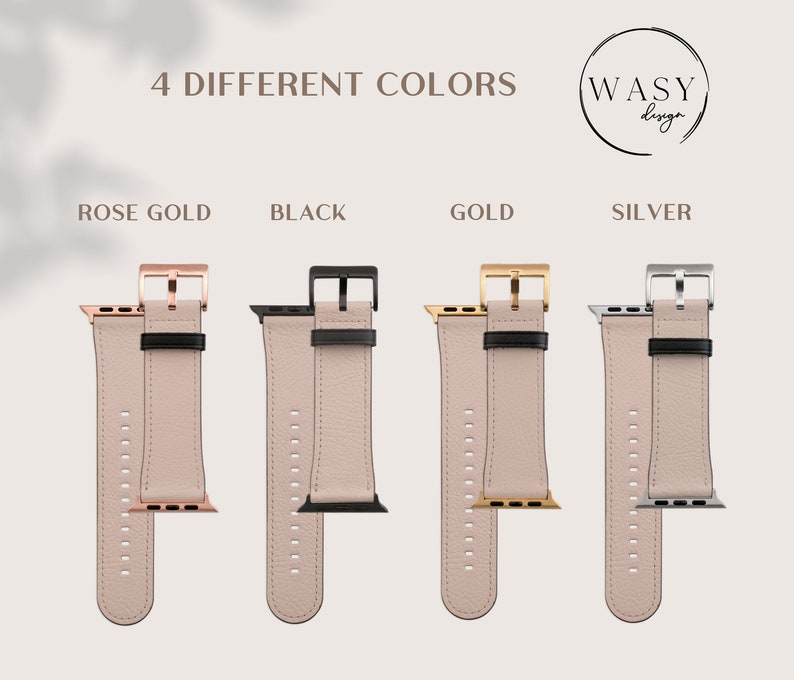Hearts Hand Drawn Love Aesthetic Watch Band, For Apple Watch, 41mm 40mm 38mm 42mm 44mm, Vegan Leather Smartwatch Band, Watch Band Rose Gold image 5