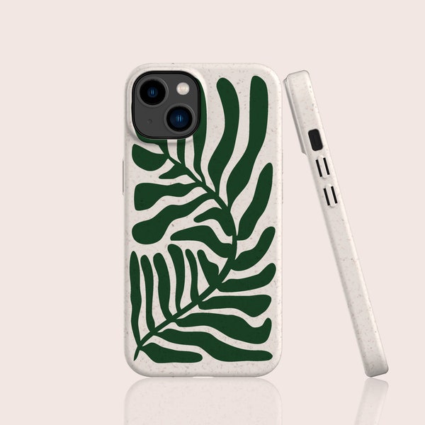 Leaf Retro Matisse Botanical Green Phone Case, Eco-Friendly, Compostable, Bio Case For iPhone 15 14 13 12 - For S24 S23 S22 & More