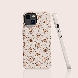 Celestial Eyes Boho Mystical Retro Biodegradable Case, Eco-Friendly, Compostable, Bio Case For iPhone 16 15 14 13 - For S25 S24 S23  & More