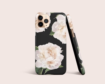 White Peony Watercolor Case For iPhone 15 14 13 12 1& More | For S24 S23 S22 S21 S20 S8 S9 A71 A51 | For Google Pixel, Romantic, Floral