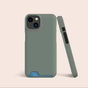 Custodia per carte di credito in tinta unita verde salvia, custodia per slot per carte, custodia per telefono con archiviazione di carte per iPhone 16 15 14 13 Pro, per S22 S21 Ultra Plus e altro ancora