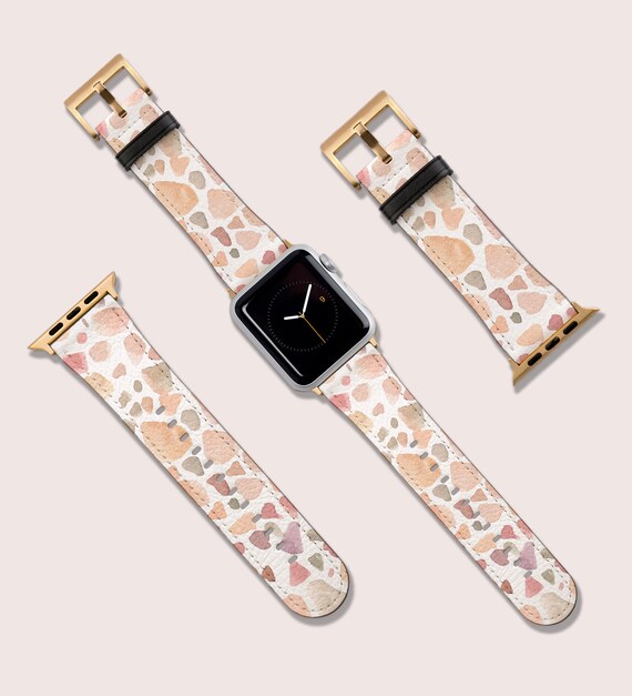 Terrazzo Watercolor Vegan Leather Apple Watch Band - Etsy display picture 1