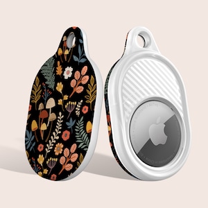 Black Forest Autumn Case for AirTag, Fits Apple AirTag, Keychain Pendant, Keyring Holder for AirTag, Holder Case for AirTag, Fall, Mushrooms